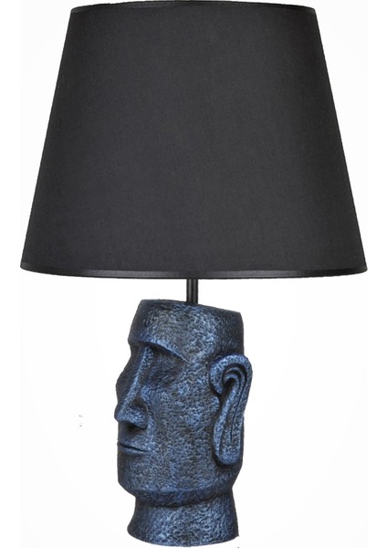 Modern Dizayn Moai Abajur Cobalt Siyah