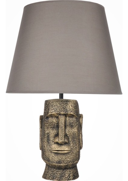 Modern Dizayn Moai Abajur Gold Antrasit