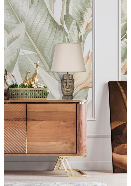 Modern Dizayn Moai Abajur Gold Bej fırsatları