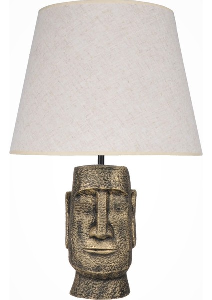 Modern Dizayn Moai Abajur Gold Krem