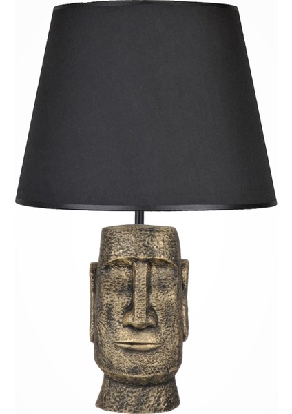 Modern Dizayn Moai Abajur Gold Siyah