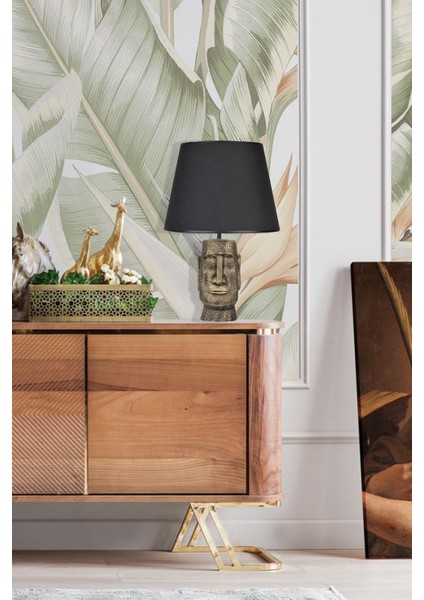 Modern Dizayn Moai Abajur Gold Siyah fırsatları