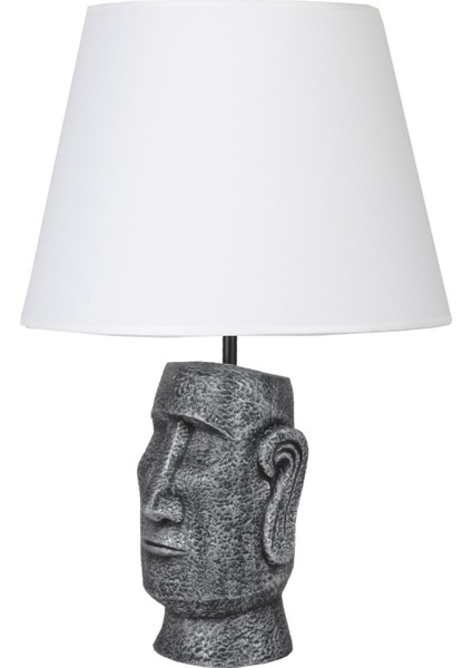 Modern Dizayn Moai Abajur Gümüş Beyaz fiyatları
