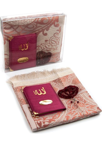 Şantuk Kumaş Kaplı Yasin Kitabı Çanta Boy + İsme Özel Plakalı + Seccadeli + Tesbihli Keseli