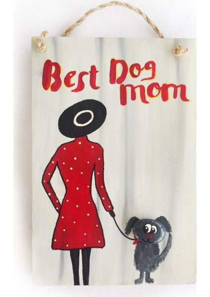 Best Dog Mom Anneler Günü Pano Red Dress