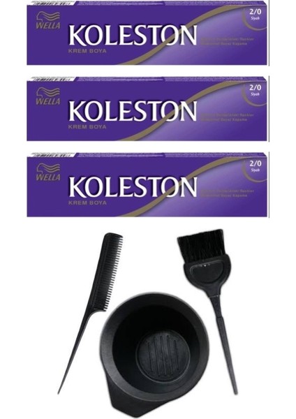 Koleston Tüp Saç Boyası 2.0 3 Adet + Saç Boyama Seti