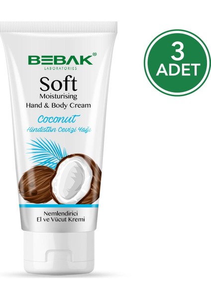 Hindistan Cevizi Yağlı Soft Nemlendirici Bakım Kremi 75 ml 3 Adet