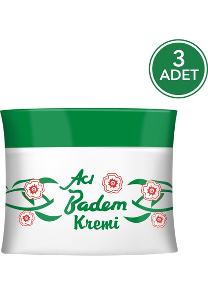 Acı Badem Kremi 70 ml Kavanoz 3 Adet