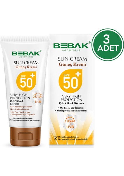 Nemlendirici Güneş Kremi 50 Spf 75 ml Kutulu 3 Adet