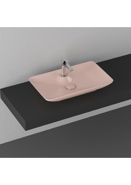 SistemaY Clear S&S 65 cm Tezgahüstü Lavabo - Somon