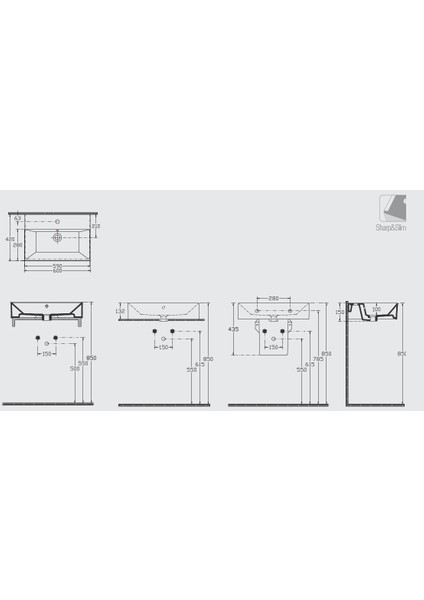 Sistemaz Frame S&s Lavabo 60 cm Somon