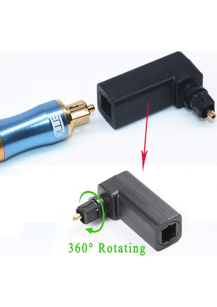 4440 Fiber Optik Toslink M/f Dijital 90 Derece Dirsek L Çevirici Dönüştür Adaptör