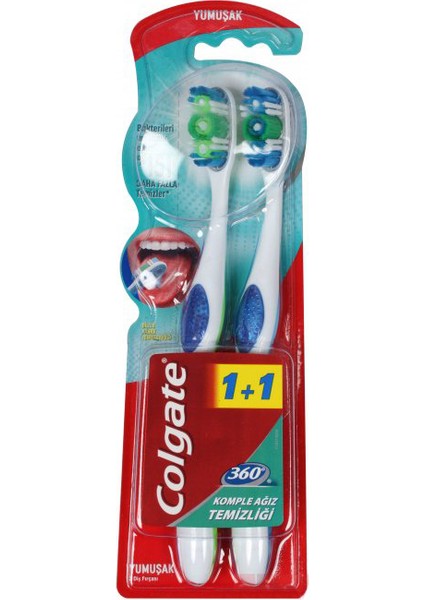 Diş Fırçası 360(1+1) Komple Ağız Temizliği Yumuşak - 6'lı Paket