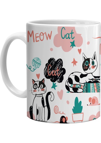 Cat Meow Tasarım Kupa Bardak