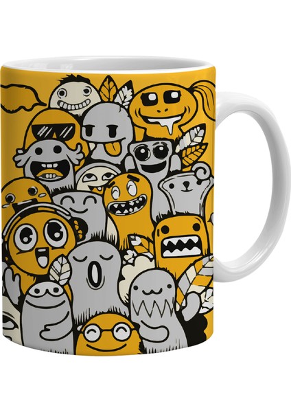 Yellow Happy Tasarım Kupa Bardak