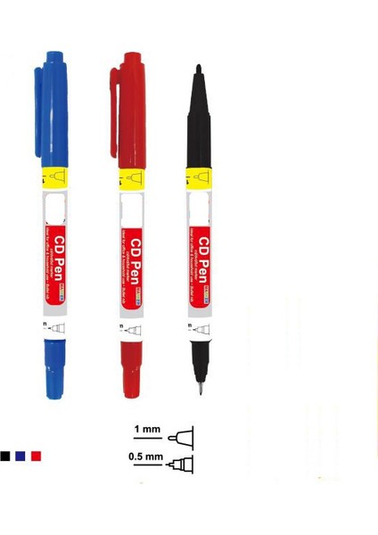 CD ve Kargo Poşet Kalemi Çift Taraflı 3 Renk fiyatları