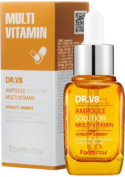 Multi Vitamin C Dr.v8 Ampül - Canlılık Enerji Beyazlatma ve 30 ml