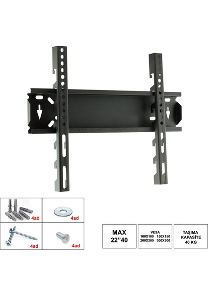 MG32 Sabit LCD Tv Askı Aparatı