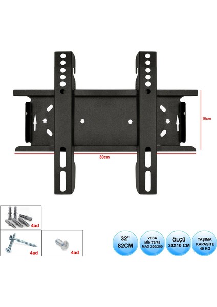 LCD Askı Aparatı Sabit 32 55-82CM