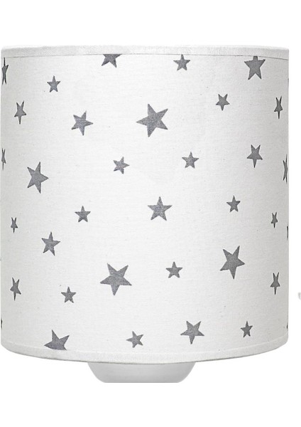 Masa Lambası Kumaş K.abajur-Beyaz Gri Yıldız fiyatları
