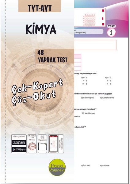 Pano Tyt-Ayt Kimya Yaprak Testleri (48 Adet) Çek Kopart