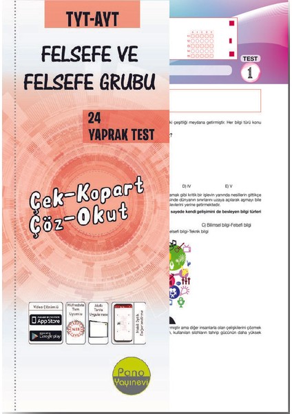 Pano Tyt-Ayt Felsefe ve Felsefe Grubu Yaprak Testleri (24 Adet) Çek Kopart