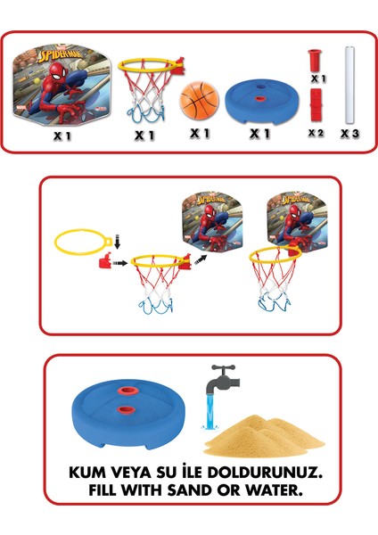 Spıderman Küçük Ayaklı Basket Pota