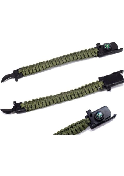 Outdoor Outlet Paracord Paraşüt Ipi Survival Bileklik 5 Özellik 1 Arada