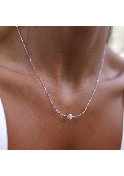 Oval Kesim Pırlanta Kolye