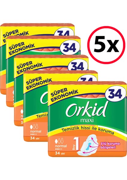 Maxi Normal Ped 34'lü (5 Adet)