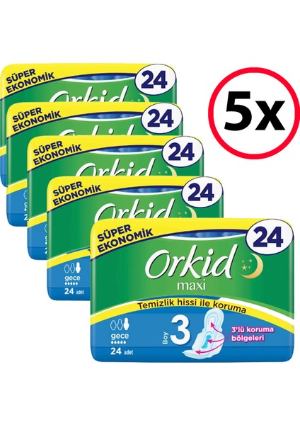 Maxi Gece Ped 24'lü (5 Adet)