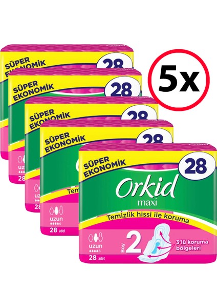 Maxi Uzun Ped 28'li (5 Adet)