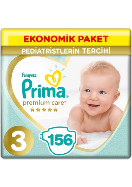 Premium Care Bebek Bezi 3 Beden 6-10 Kg (3*52) 156 6-10 Kg