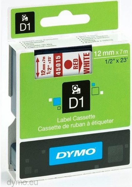 D-45015 Şerit Kırmızı Beyaz 12 mm x 7 mt