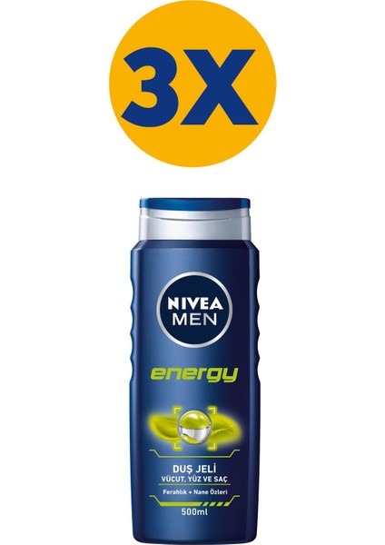 Duş Şamp Energy Erkek 500ML x 3