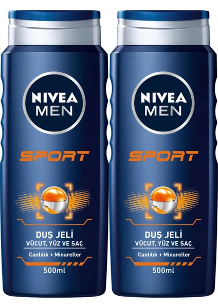 Nıvea Men Sport Erkek Duş Jeli 500 ml x 2