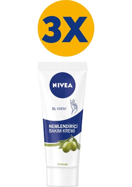 Nıvea Nemlendirici Bakım El Kremi 75 ml - Zeytin Yağı x 3