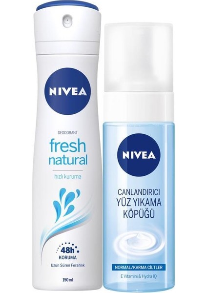Fresh Natural Bayan Deosprey 150ml+YÜZ Temizleme Köpüğü Normal ve Karma Ciltler 150 ml