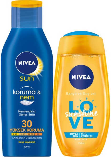 Sun Koruma & Nem Nemlendirici Güneş Losyonu Gkf 30 200 ml + Duş Jeli Güneş Kokulu 250 ml