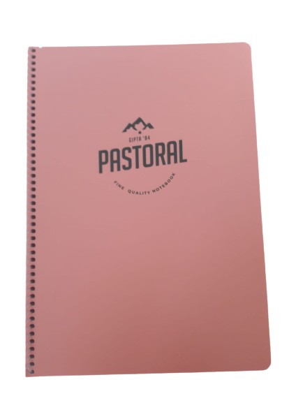 Pastoral Spiralli Pp Kapak 96 Yaprak A4 Kareli Defter Pastel Pembe