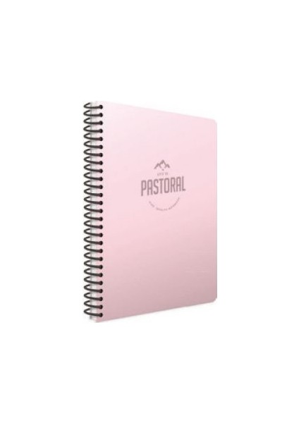 Pastoral Spiralli Plastik Kapak Defter A4 72 Yaprak Çizgili 3241 Açık Pembe