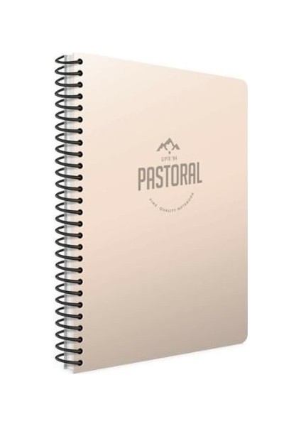 Pastoral Spiralli Plastik Kapak Defter A4 96 Yaprak Çizgili 3244 Pastel Krem