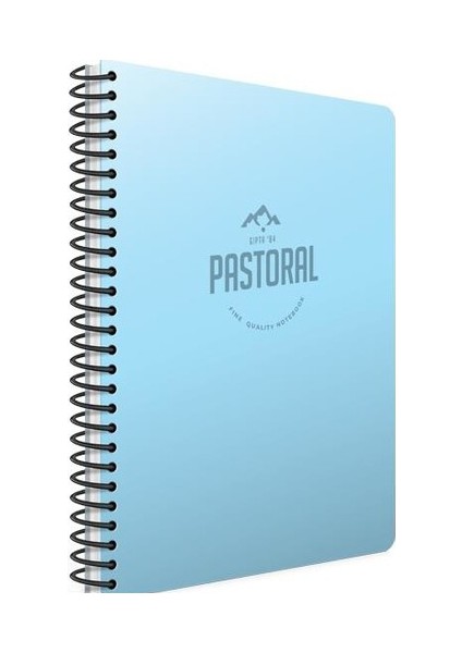 Pastoral Spiralli Plastik Kapak Defter 17 x 24 cm 72 Yaprak Çizgili 3251 Turkuaz