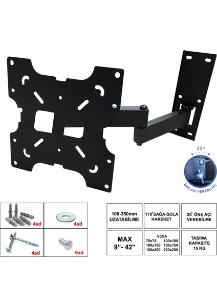 MG15/42 LCD Askı Aparatı Hareketli