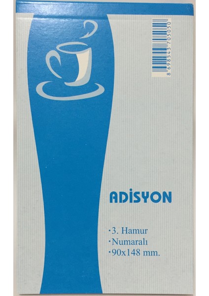 Tek Nüsha Adisyon Sipariş Fişi 80 Cilt 15 x 9 cm