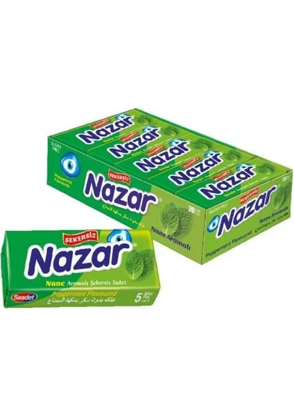 Nazar 5'li Nane Aromalı Sakız 20'li 7 gr