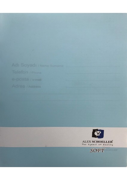 A4 Soft Mavi Kareli 40 Sayfa Plastik Kapak Defter ALX-915