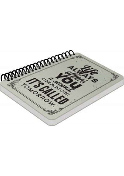 Raw And Grey Life Sert Kapak 14X21 cm Çizgisiz 90 Sayfa Spiralli Defter 64834-4