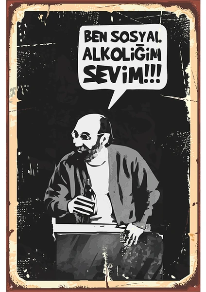 Ref Fikir Atölyesi Retro Vintage Ahşap Poster