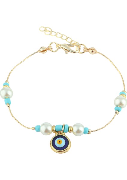 Mavi Taşlı Nazar Boncuklu Bileklik PS1379